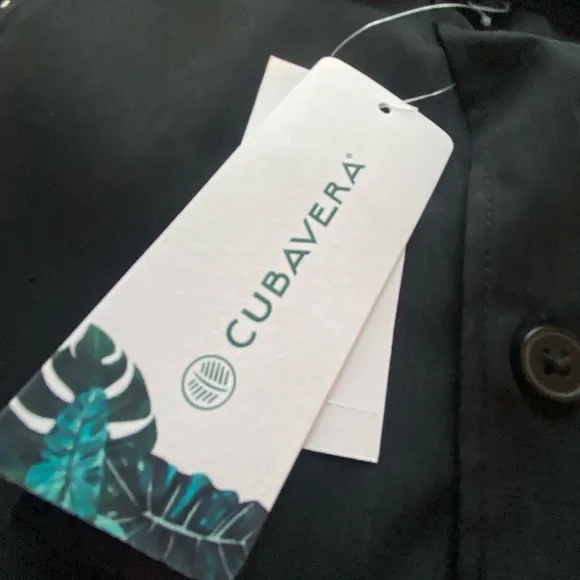 Cubavera Men’s Short Sleeve Button Down Shirt Black Stripe 2XLT Big & Tall NWT - Picture 12 of 14